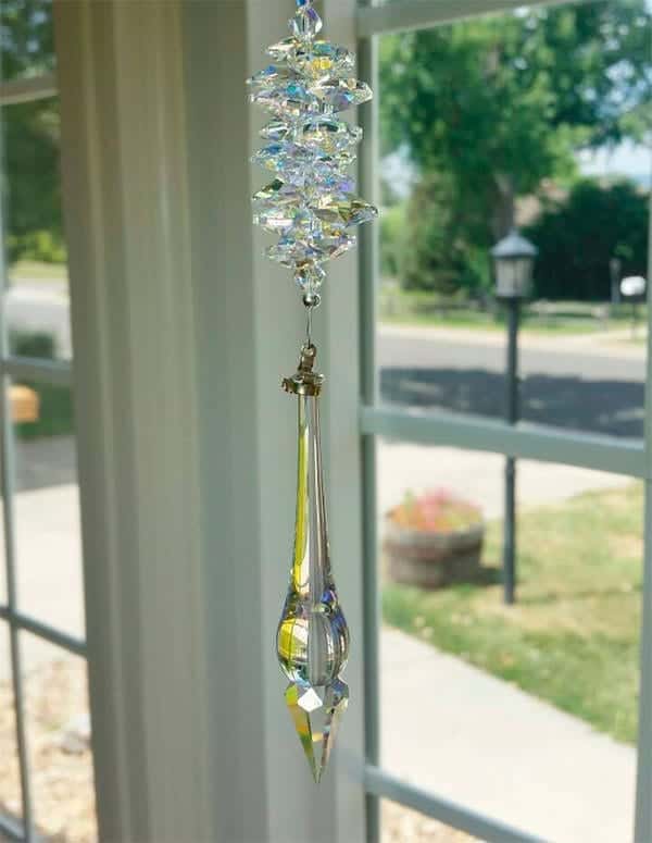 Pendulum Aurora Borealis Swarovski Crystal Sun Catcher
