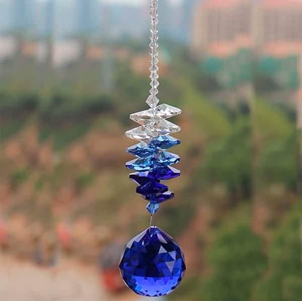 Blue Crystal Ball Sun Catcher