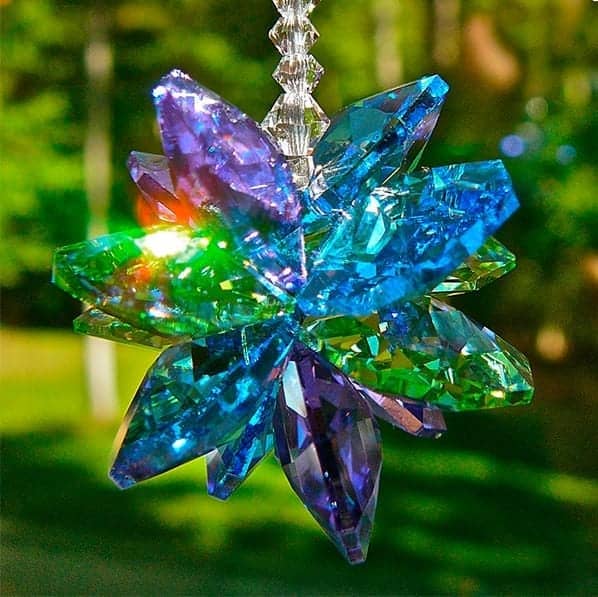 Purple, Blue, and Green Swarovski Crystal Starburst