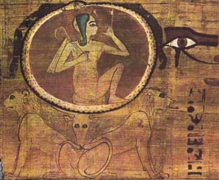 Horus the Child and ouroboros, snake symbolism ancient Egypt