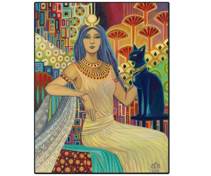 Goddess Bastet with Cat