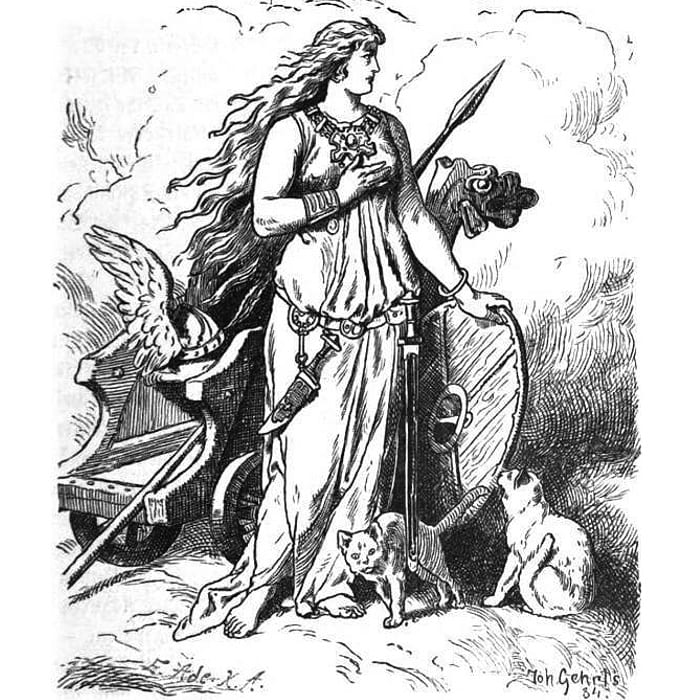 Goddess Freya with Cats