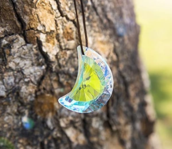 Moon-shape hanging crystal