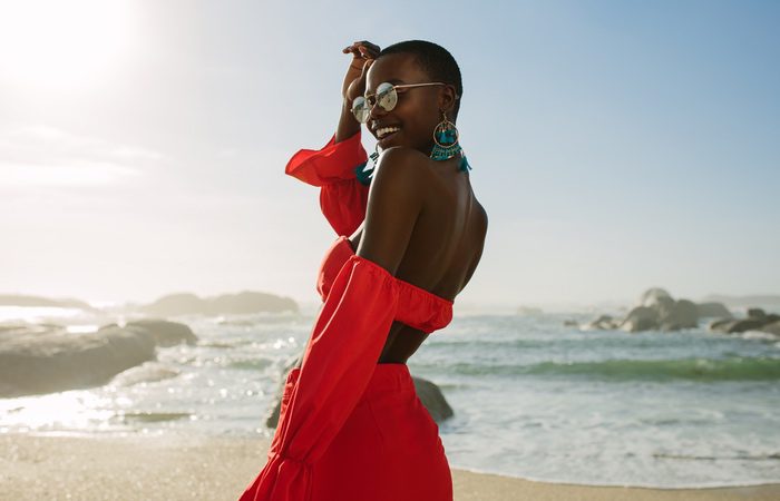 Woman in Red Dancing