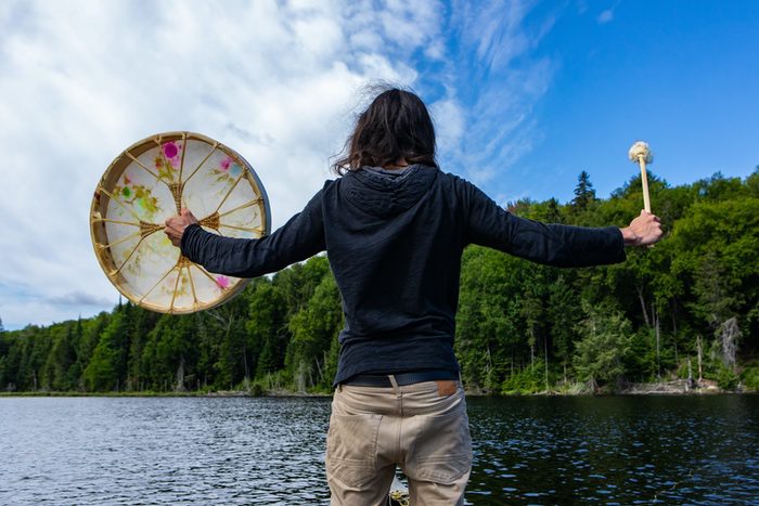 Indigenous Man with Drum
