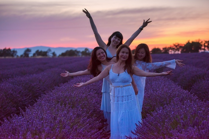Happy Women in Lavender