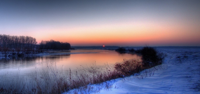 Winter Sunset Landscape