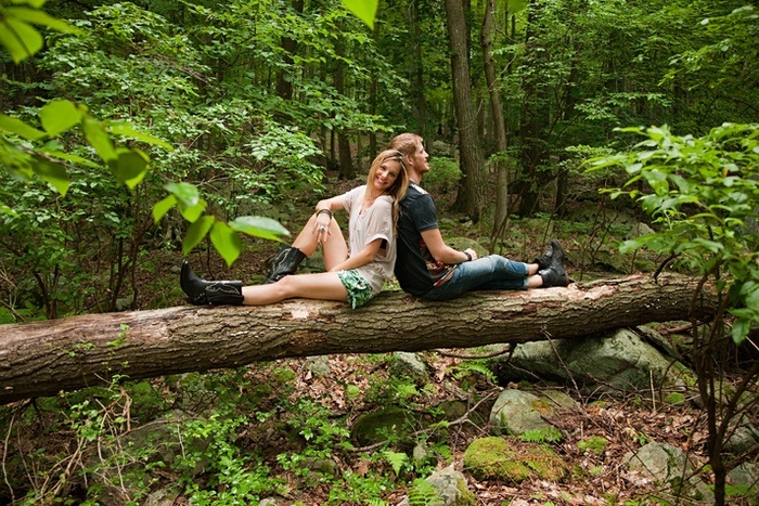 Couple Sitting in the Woods
