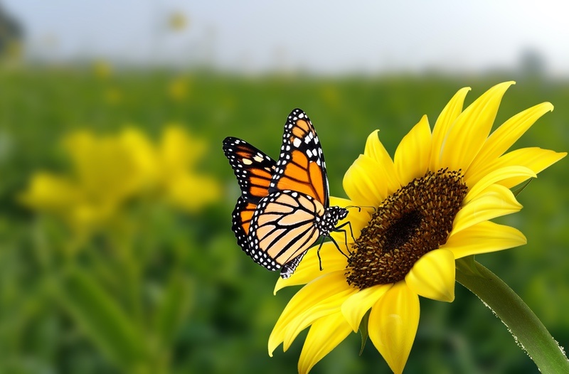 Monarch Butterfly on Sunflower