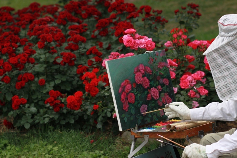 Painting Red Flowers