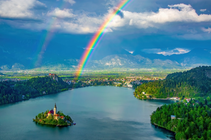 Rainbow over a Lake