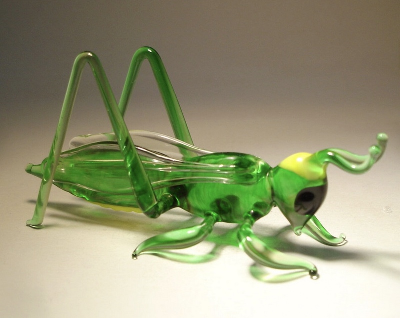 Glass Grasshopper Figurine