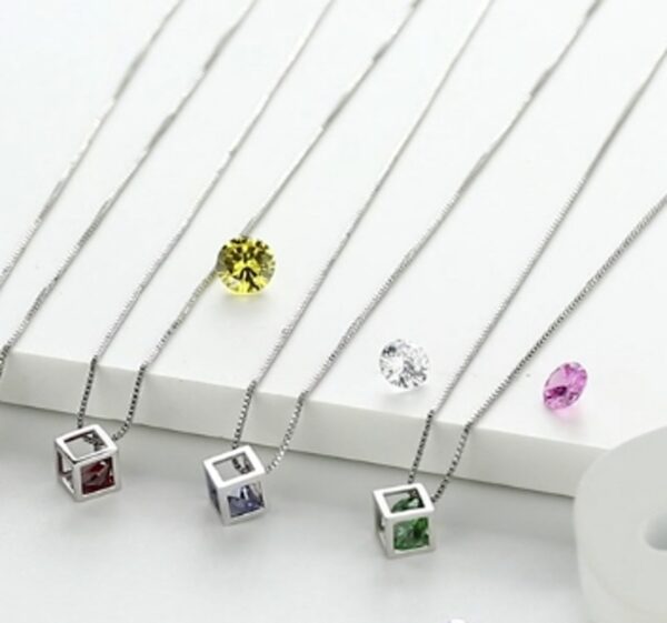 Birthstone Cube Necklaces