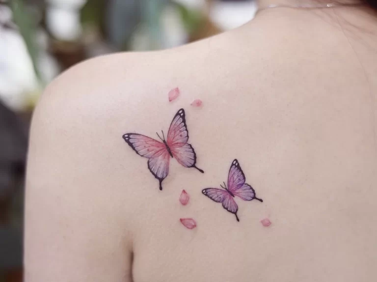Pink Butterflies Tattoo
