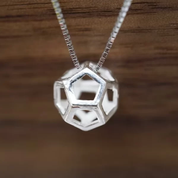 Sterling Silver Dodecahedron Pendant