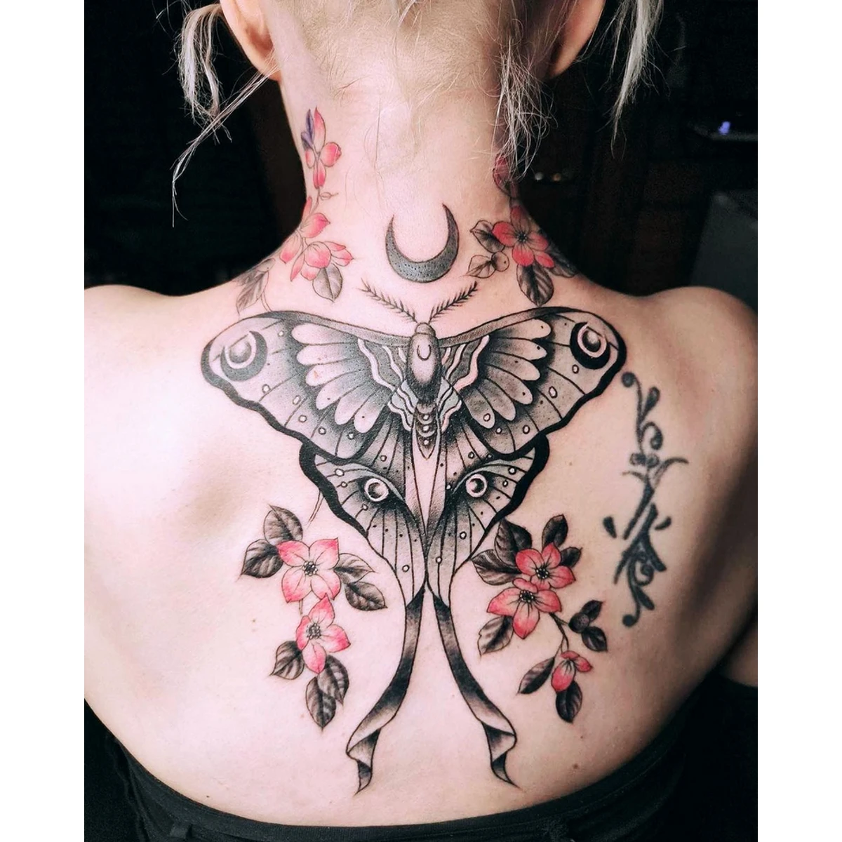 Moth Tattoo on Back