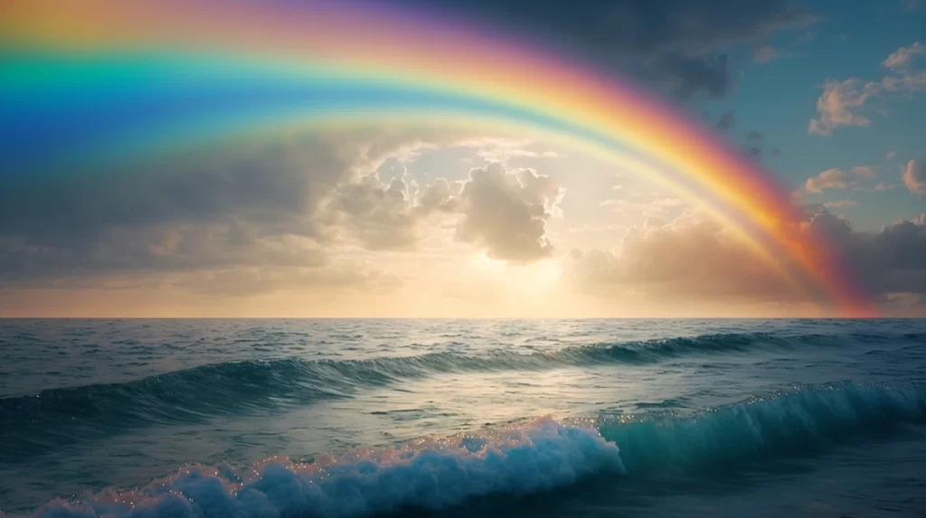 Rainbow After a Storm at Sea