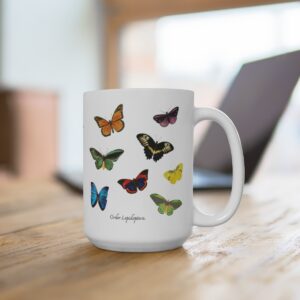 White Coffee Mug with Butterflies