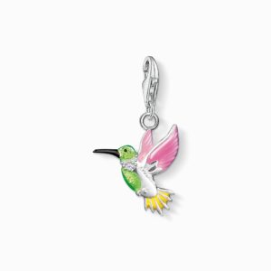 Lovely Hummingbird Charm Pendant in Sterling Silver