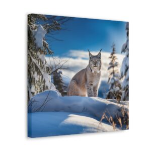 Canadian Lynx Art Canvas Side View - Square Shape