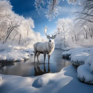 White Stag in Winter