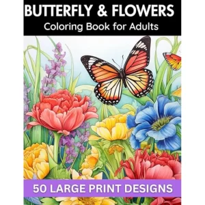 Butterfly and Flowers Coloring Book