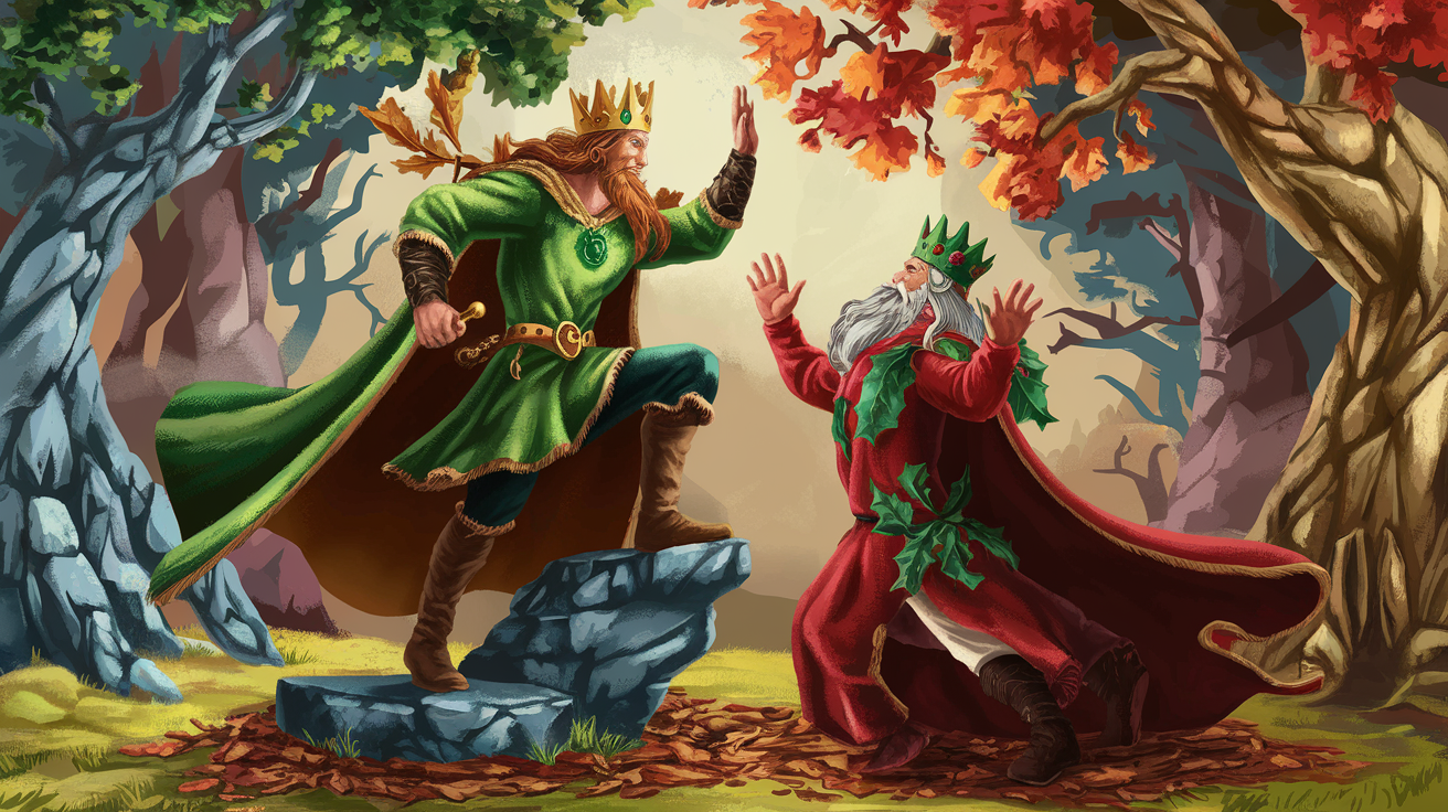 Oak King and Holly King Battling