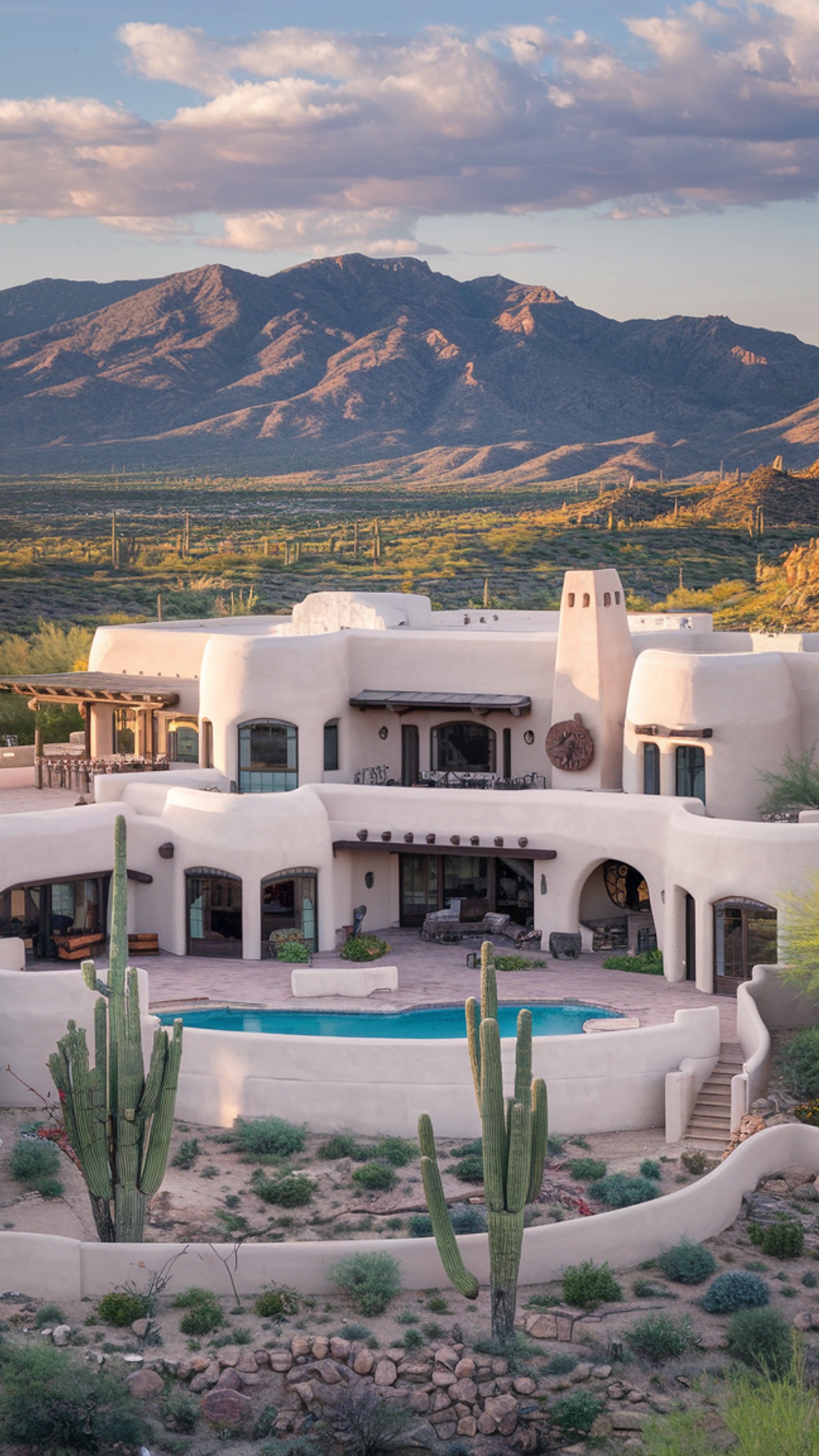 White Adobe Mansion Southwest