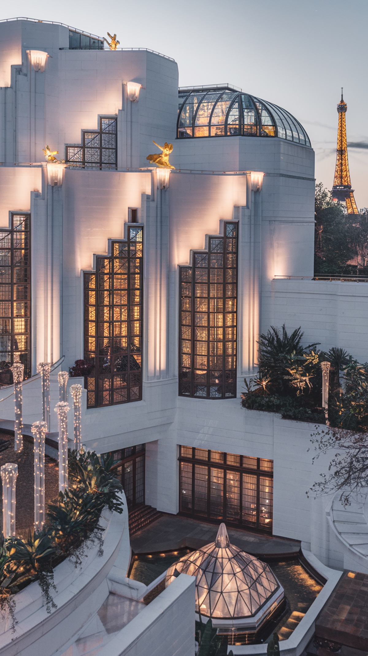 Art Deco Parisian Mansion with Conservatory and Gold Angels