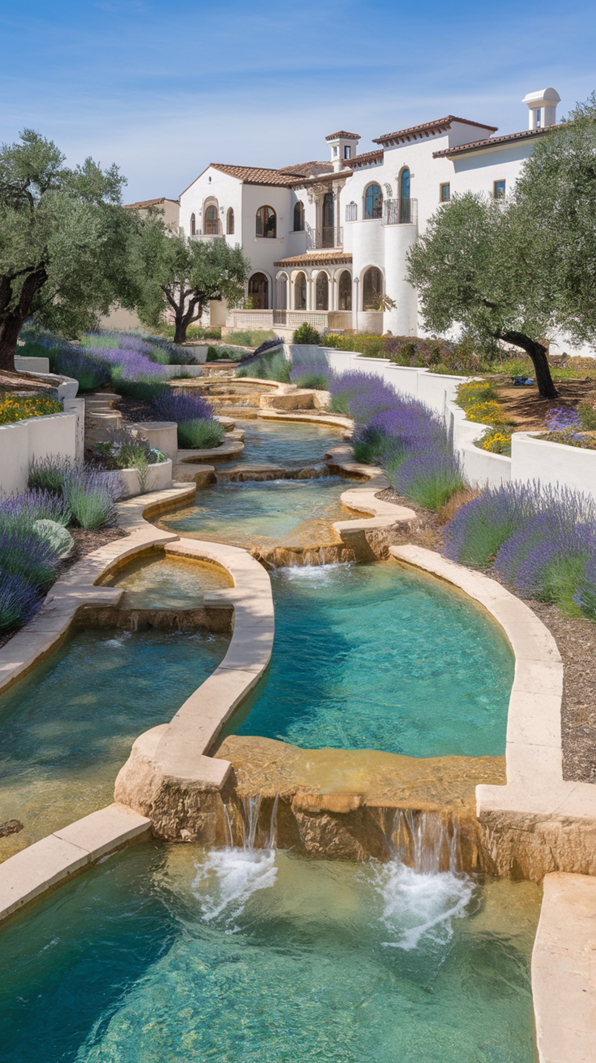Spanish Mediterranean Mansion with Aquamarine Stream