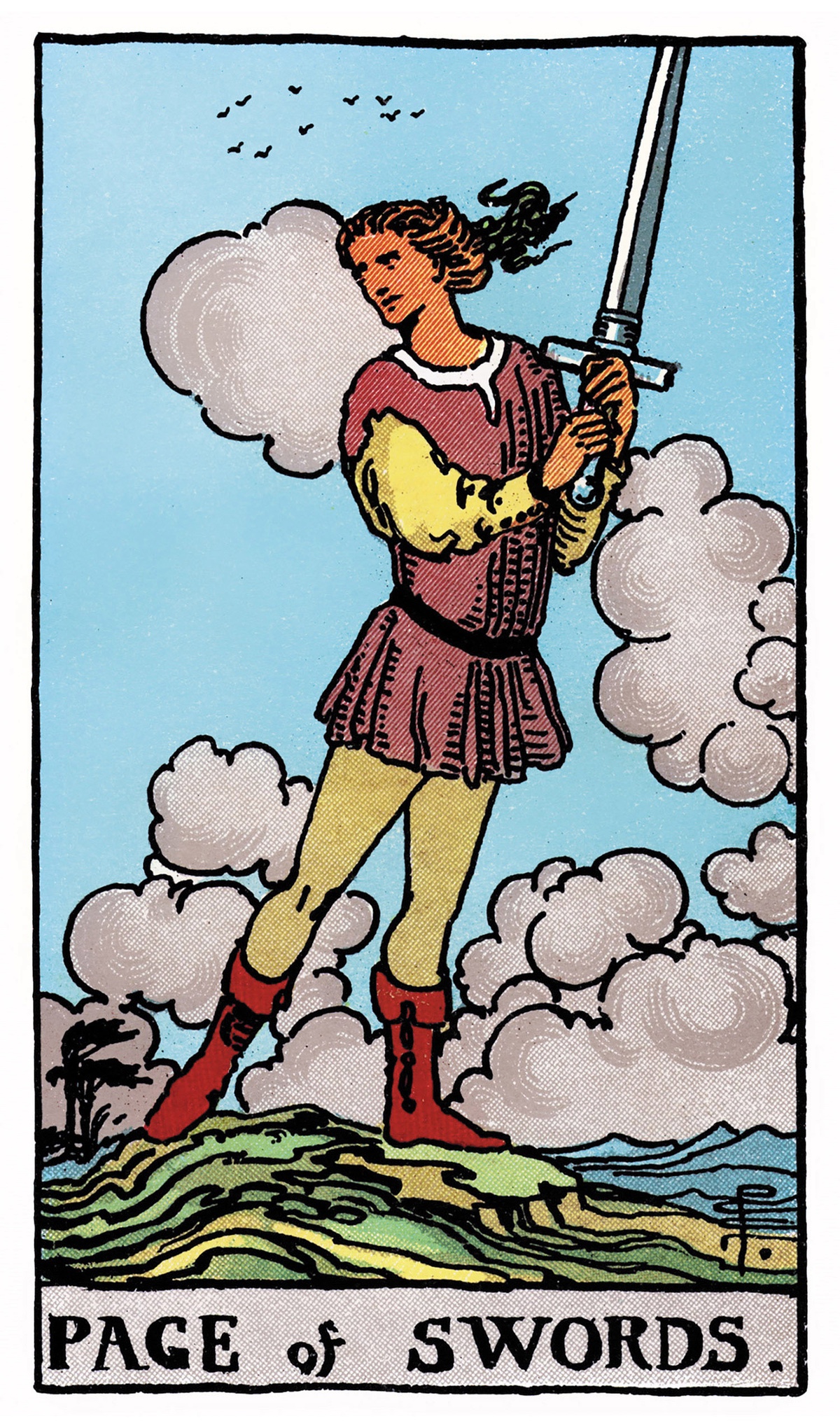 Page of Swords Tarot Card Rider Waite