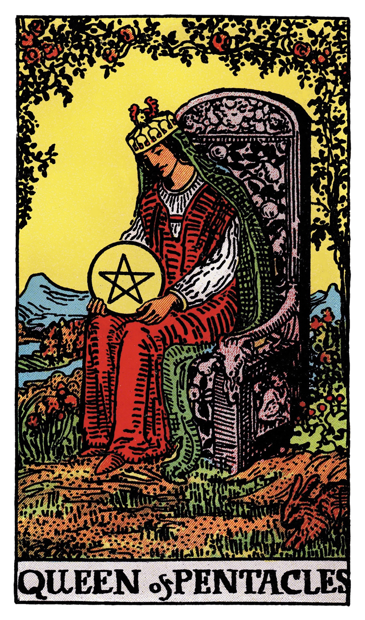 Queen of Pentacles Tarot Card Rider Waite