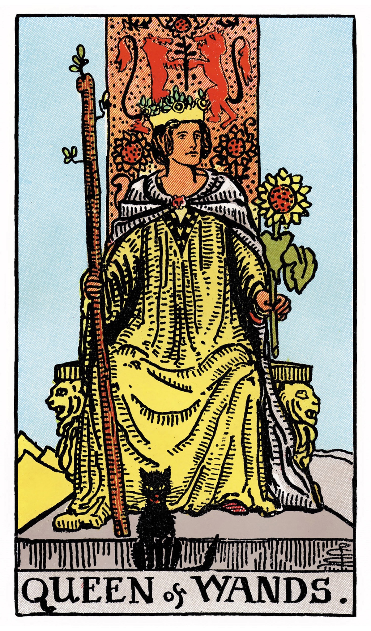 Queen of Wands Tarot Card Rider Waite