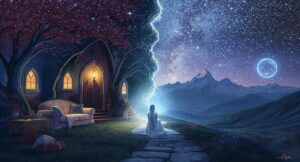 Woman Contemplating Her Lunar Nodes and Existence