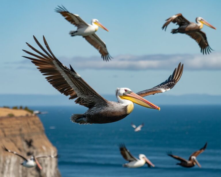 Pelicans in Flight
